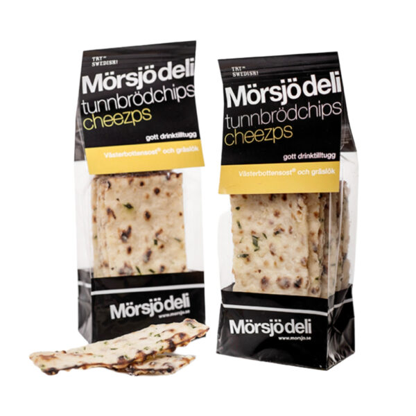 Mörsjö deli tunnbrödchips cheezps, 2 x 70 gram förpackning